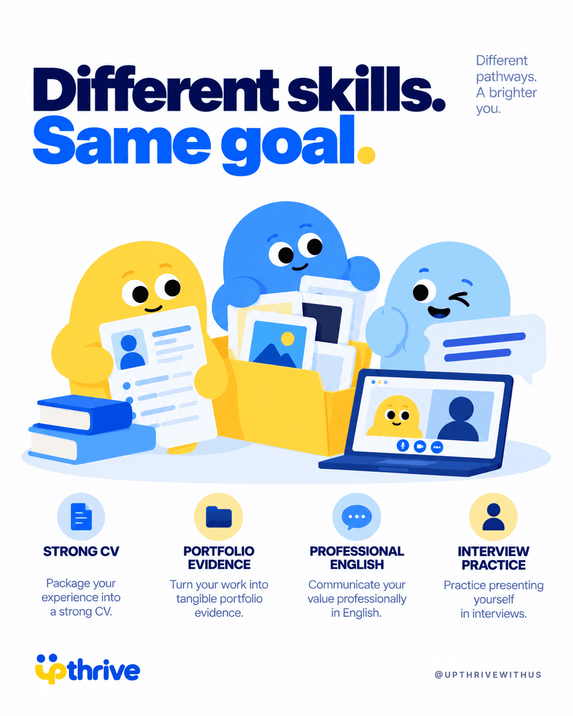 Different skills. Same goal.
